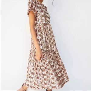 Anthropologie Maeve Bernadette Sequined Midi Dress